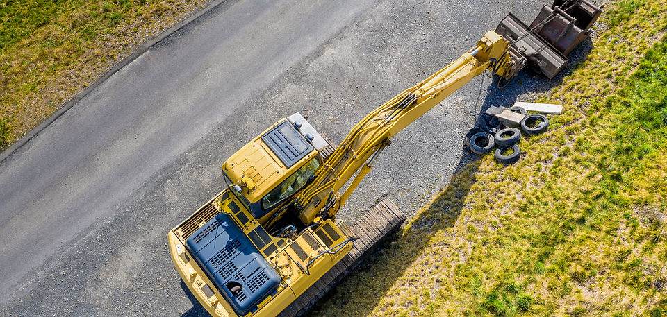 Site preparation with heavy equipment